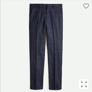 J. Crew Ludlow Slim Fit Blue Windowpane Pants- 34x34